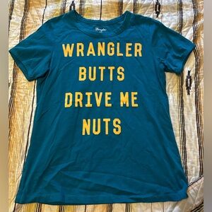 Wrangler "Wrangler Butts Drive Me Nuts" Graphic Tee EUC Size M Western Rodeo